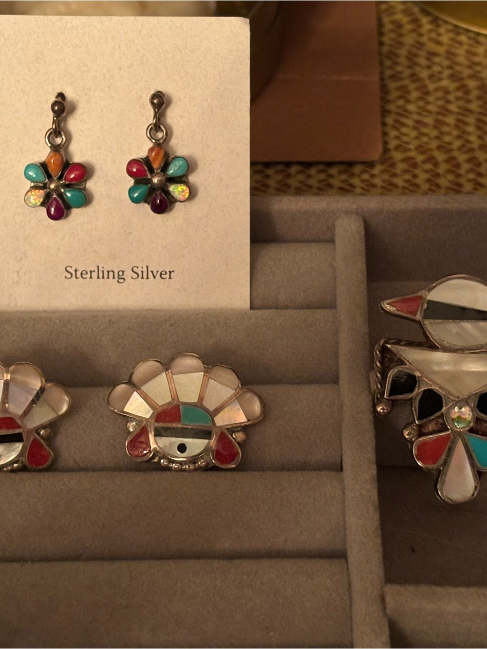 Vintage Native Zuni Thunderbird Ring - Picture 3 of 3